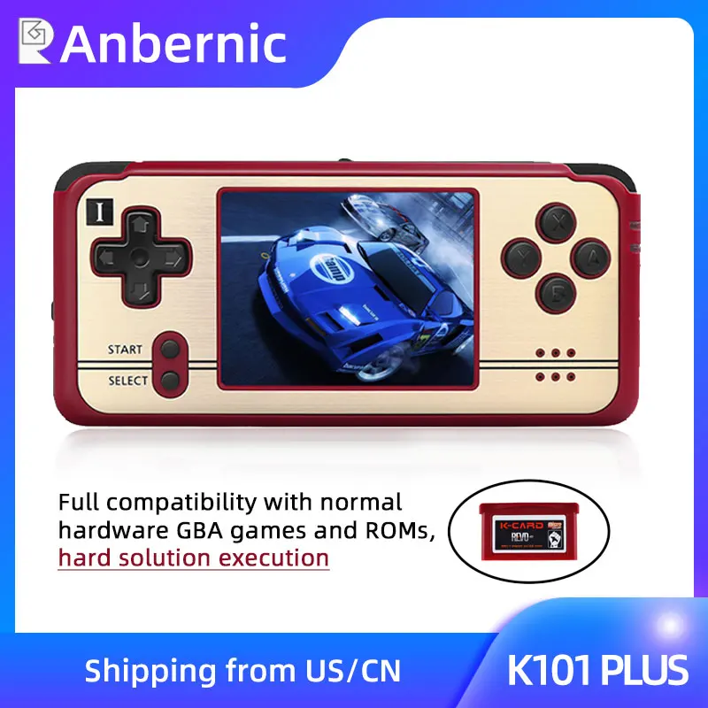 Anbernic Revo K101 Plus Pocket Handheld Game Console 3 Inch TFT Screen Dual CPU Support Official-GBA Game Cartridges Kid Gift