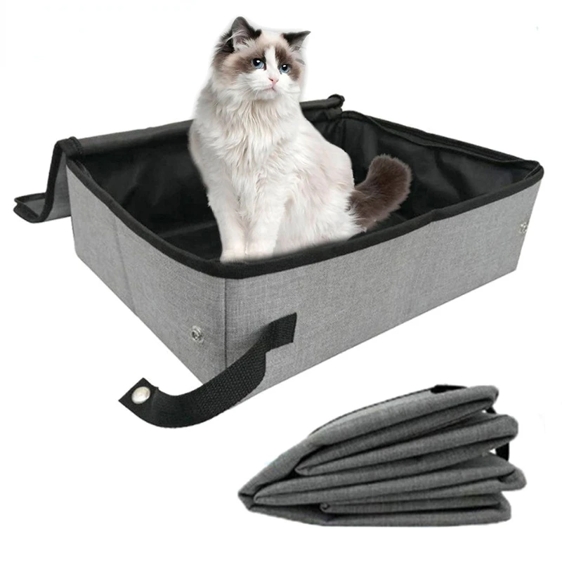

2022 New portable travel cat toilet folding outdoor litter box waterproof bedpan pet products