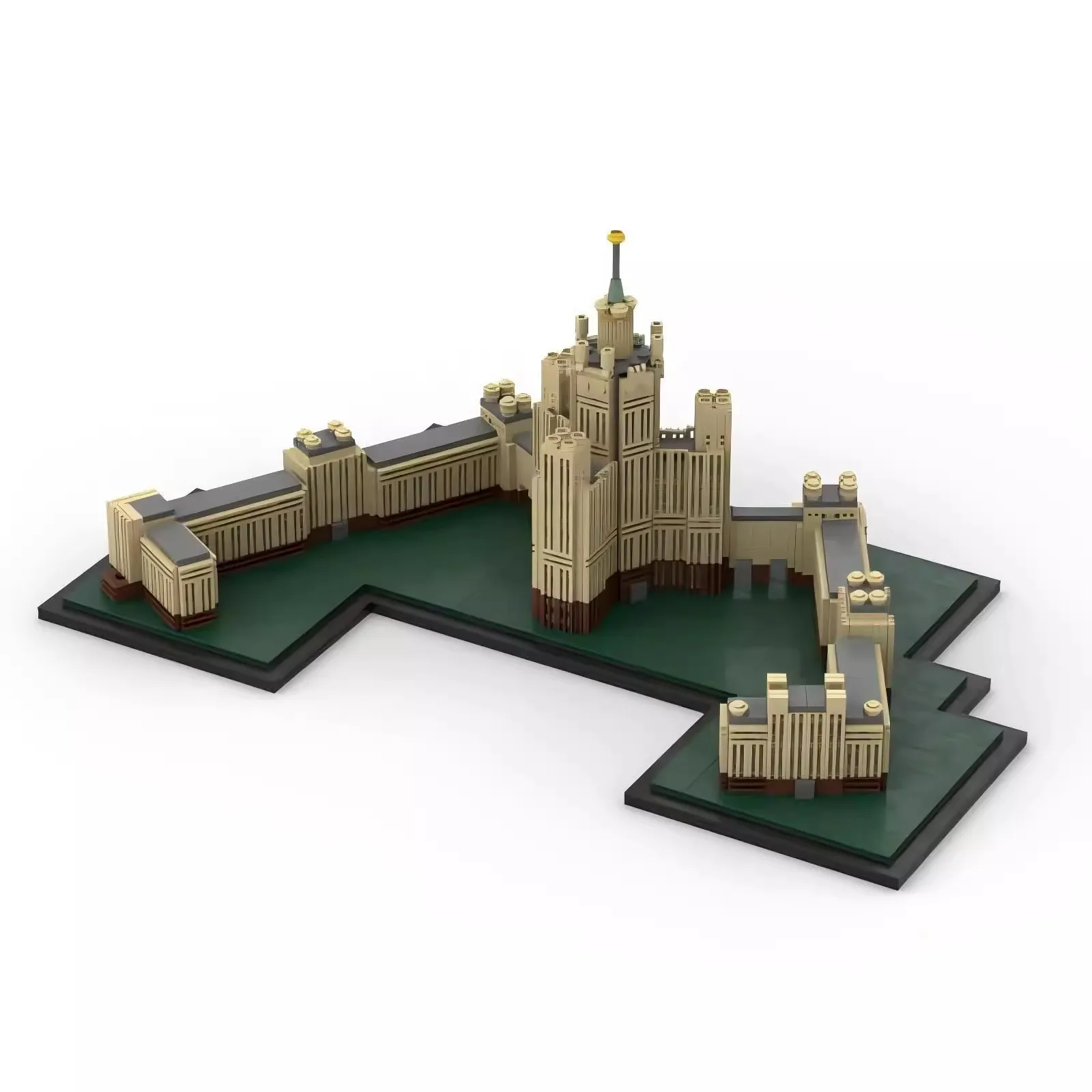 Брелинк MOC Дом Ломоносов Москва Государственный Университет Город Skyline Архитектура Вид на улицу Наборы строительных блоков Игрушки Подарок для взрослых (art.: 3920ca228fff3) - 3920ca228fff3