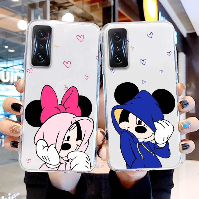 

Mickey Minnie Mouse Transparent Phone Case For Xiaomi Redmi K60 K50 K40 Gaming K30 K20 A1 Pro 5G 12C 11 10X 9T 9