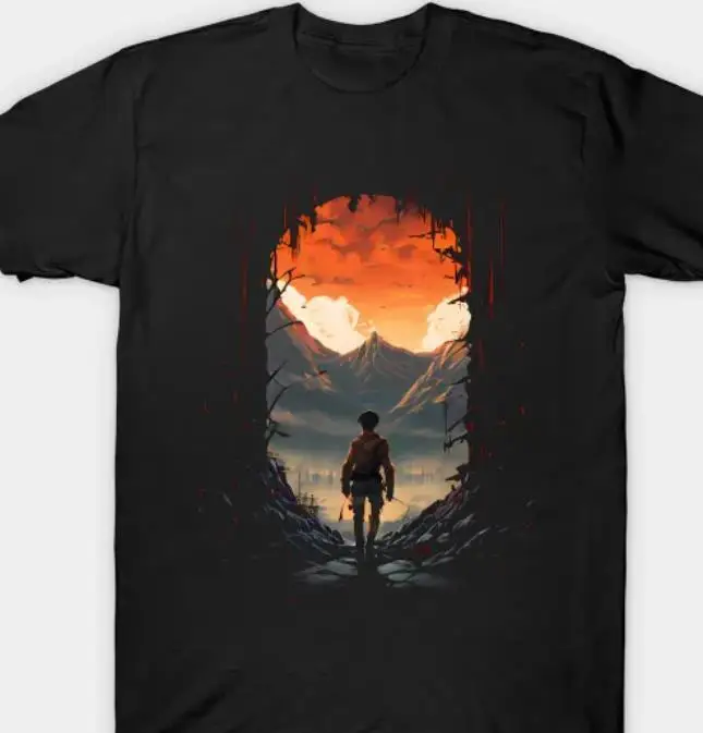 Футболка из аниме атака на Титанов хлопковая рубашка универсального размера