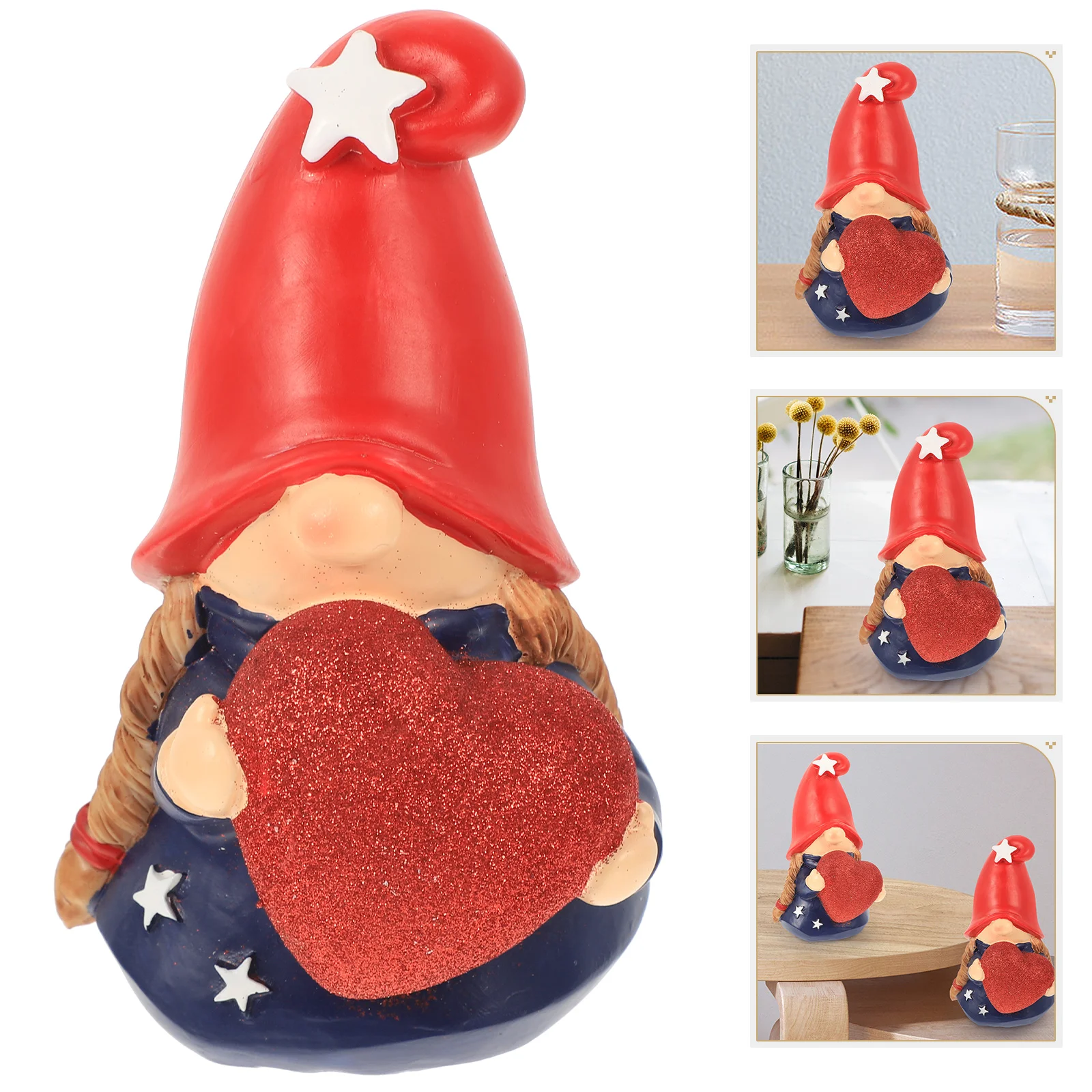 

Gnome Gnomes Decorations 4Th Julygardenfigurine Elf Statue Resin Small Decoration Figure Table Ornaments Kitchen Tiered Tray