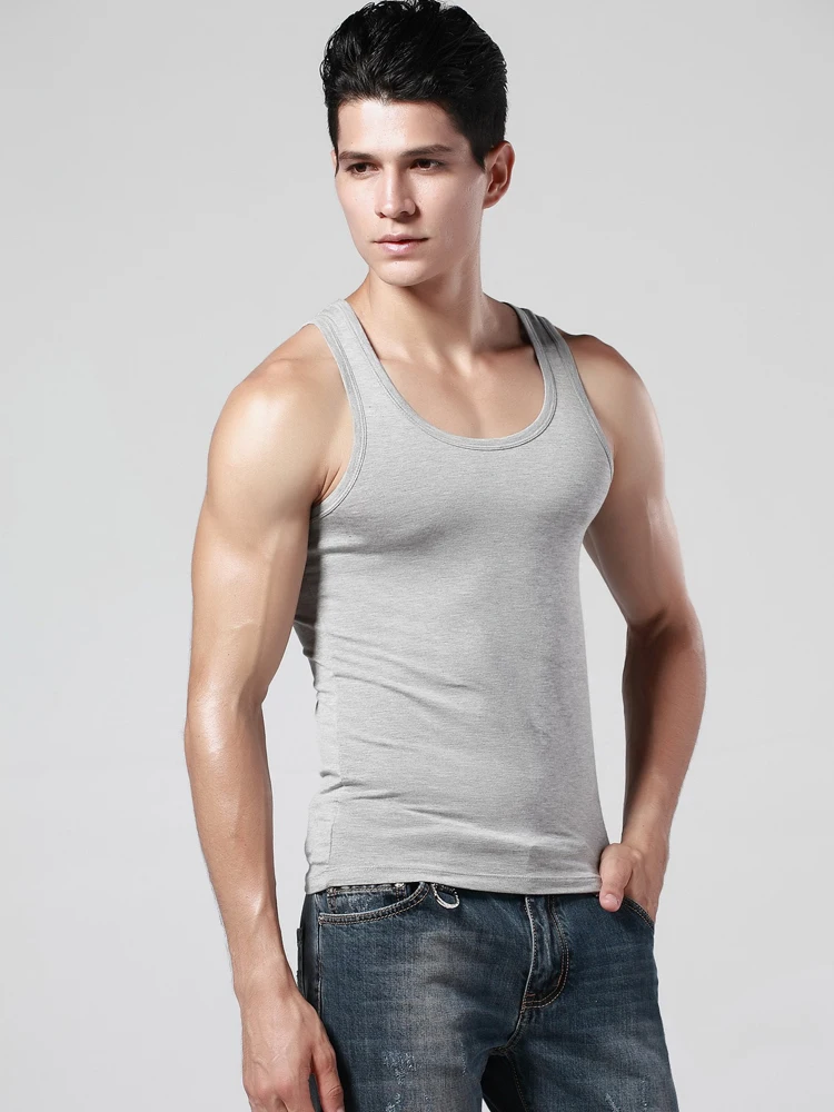 Жилет мужской летний из модала и хлопка тонкая спортивная майка для фитнеса год