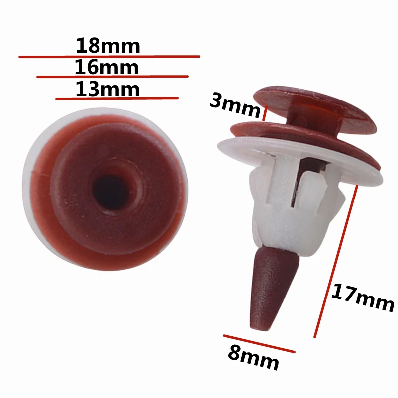 

20 шт. для 8 мм отверстия, автоматический нажимной тип, пластиковый крепеж, зажим для дверной панели автомобиля, автозастежки и зажимы для Nissan D107