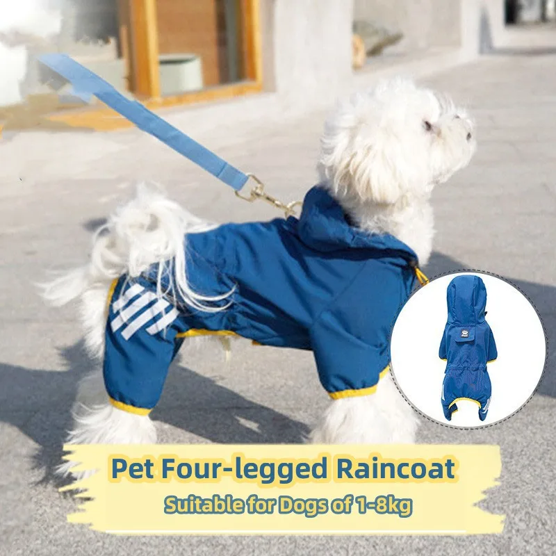 

Dog Rain Coat Four-legged Clothes Puppy Casual Raincoat Waterproof Jacket Outdoor Rainwear Hood Apparel Jumpsuit Pet Supplies