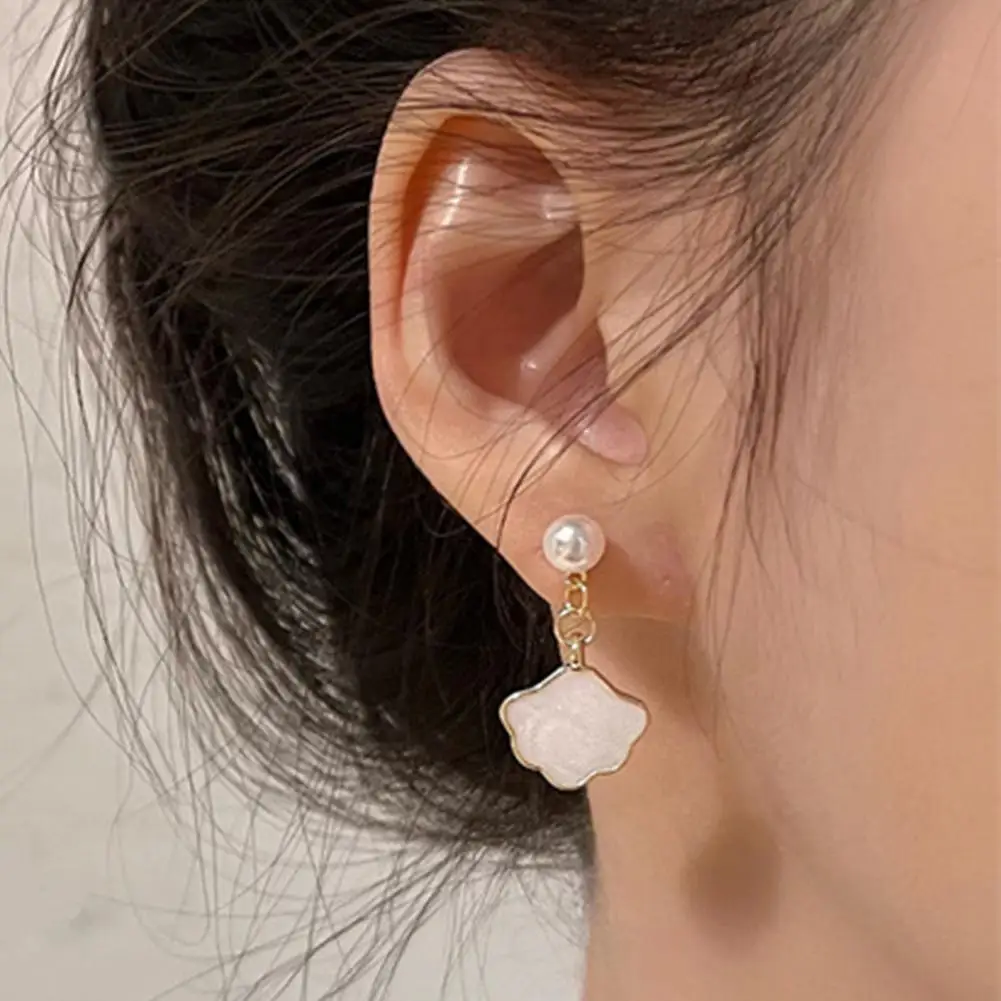 

1 Pair Drop Earrings for Women Lovely Clouds Pendant Accessory Party Dress-Up Imitation Pearls Dangle Earrings Lady Jewelry