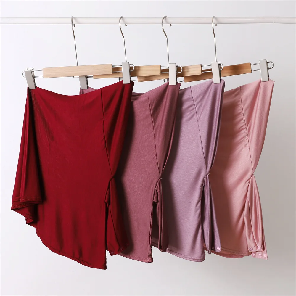 Однотонная быстрая трикотажная шапка-хиджаб с пуговицами Женская эластичная