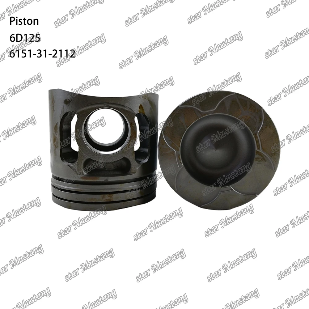 6D125 S6D125 поршневая железная камера сгорания 75 мм высотой 122 3 с Skylight 6151-31-2112 подходит