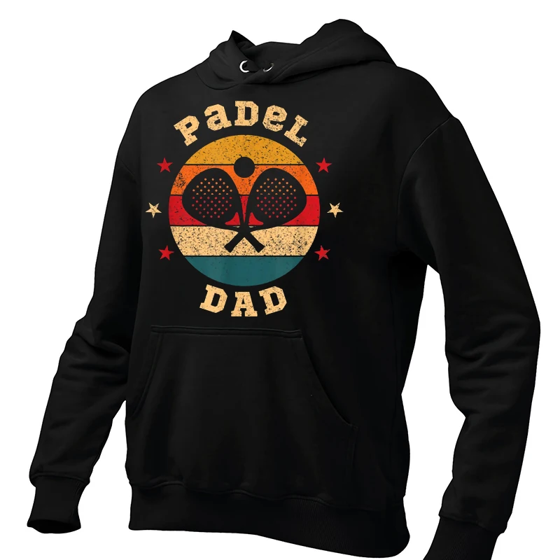Padel Dad Hoodies Retro Padel Lovers Father's Day Gift Funny Men's Clothing Casual Soft Men's Clothing