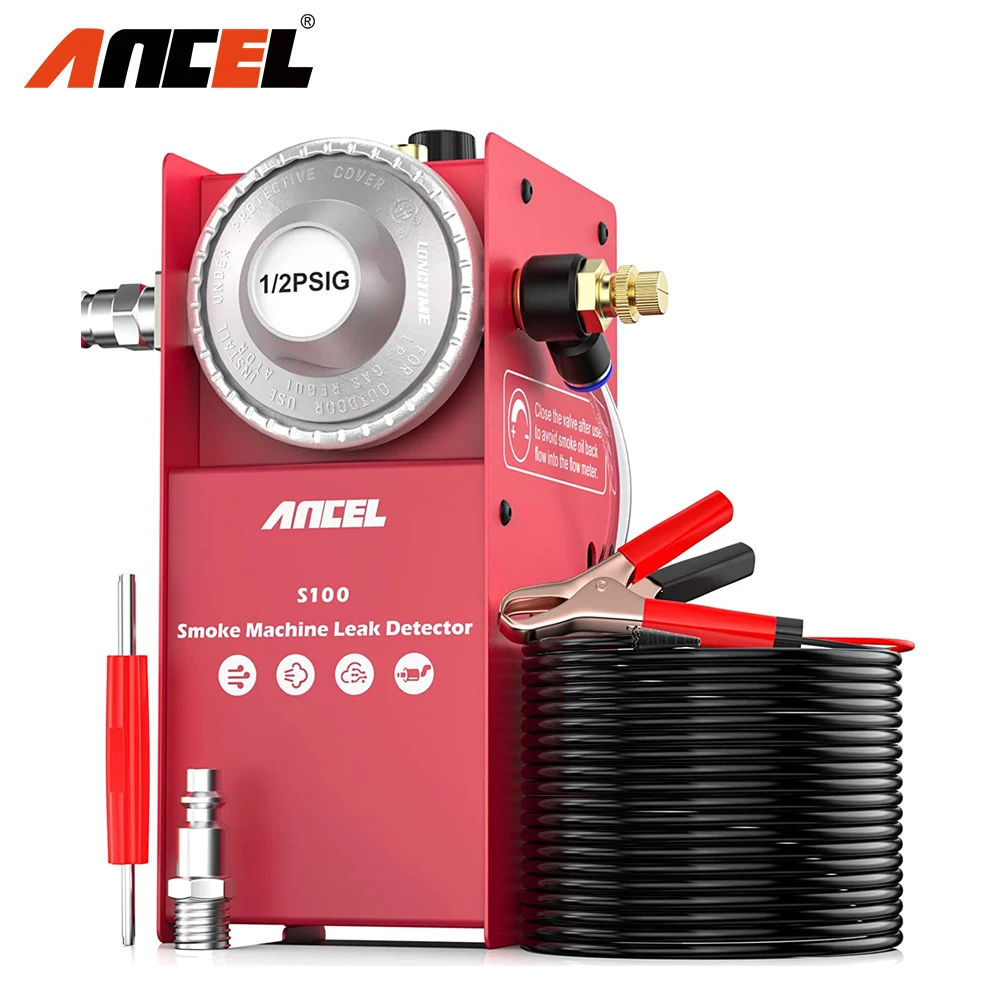 

ANCEL S100 Car Smoke Leak Detector Oil Pipe Leaks Analyzer Tester Car Gas Leakage Locator EVAP Vacuum Leakage for Car Motorcycle