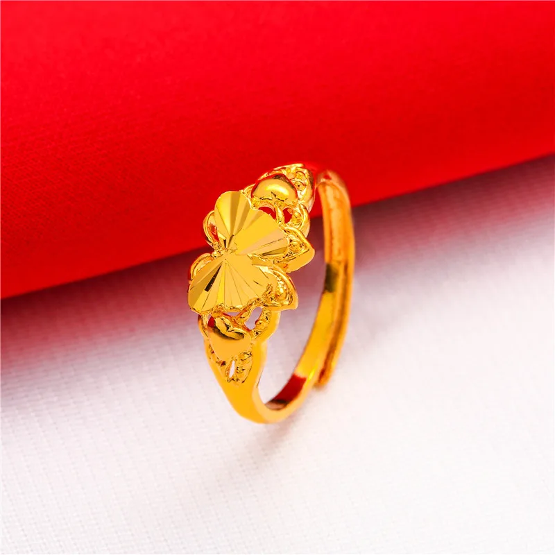ANIID Dubai Gold Color Ring For Women Resizable Brazilian Wedding Bride Arabic Ethiopian Finger Ring Nigerian Jewellery Moroccan images - 6