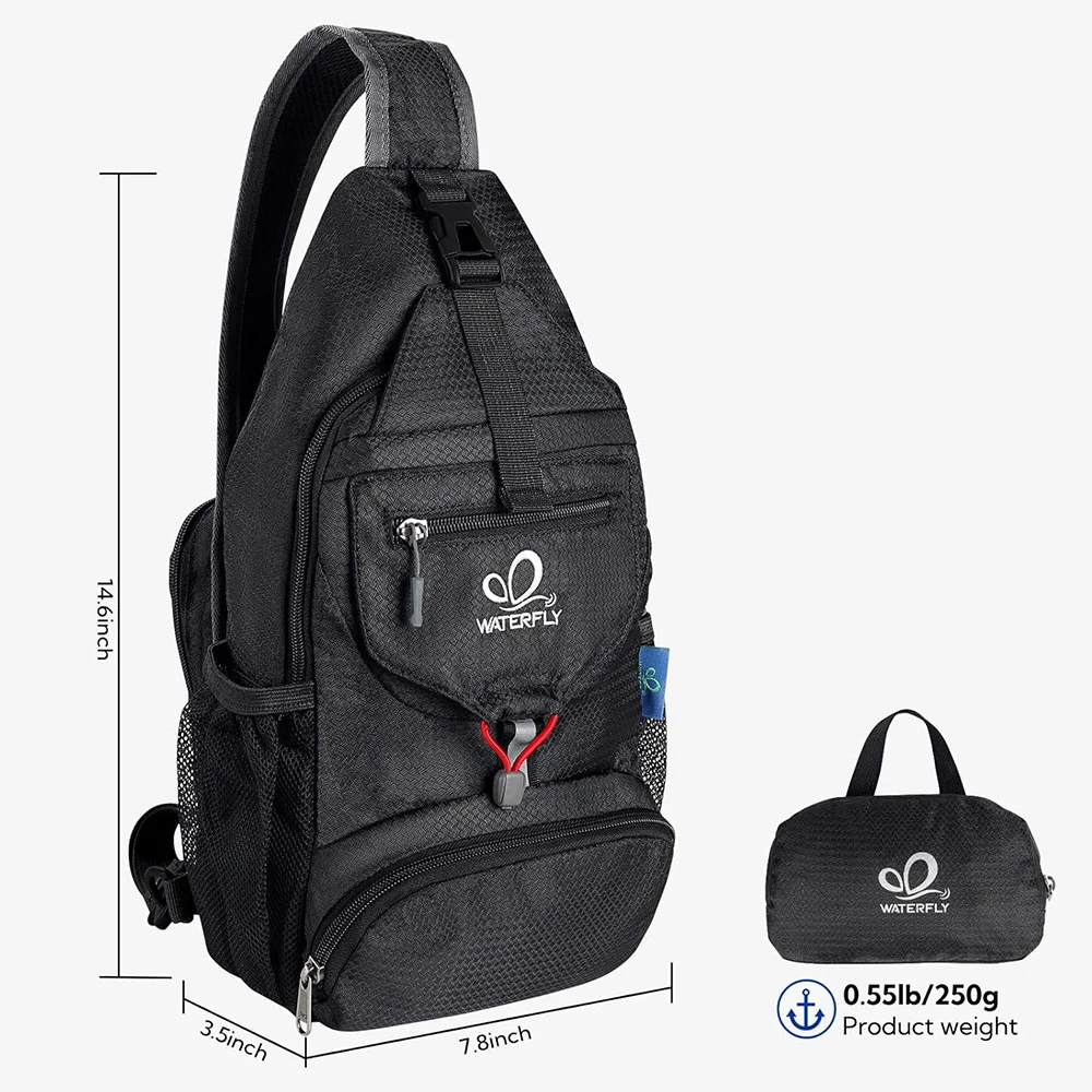 Нагрудная сумка WATERFLY маленькая через плечо упаковочный велосипедный рюкзак для