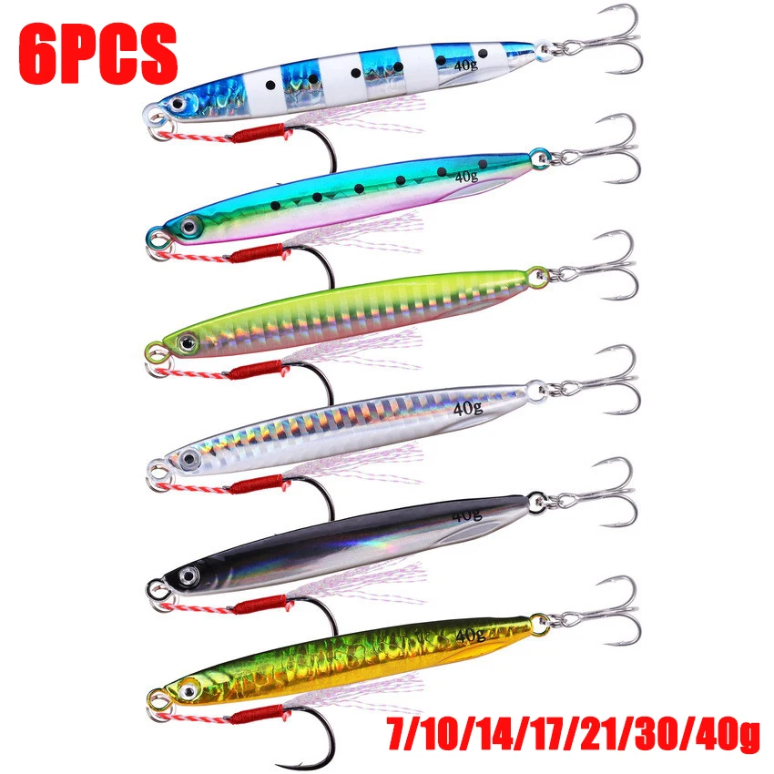 

6PCS Minnow Fishing Lure Floating Hard Bait Wobbler Jig Bait Crankbait Carp Striped Bass Pesca Fishing Tackle SwimBait Pesca mar