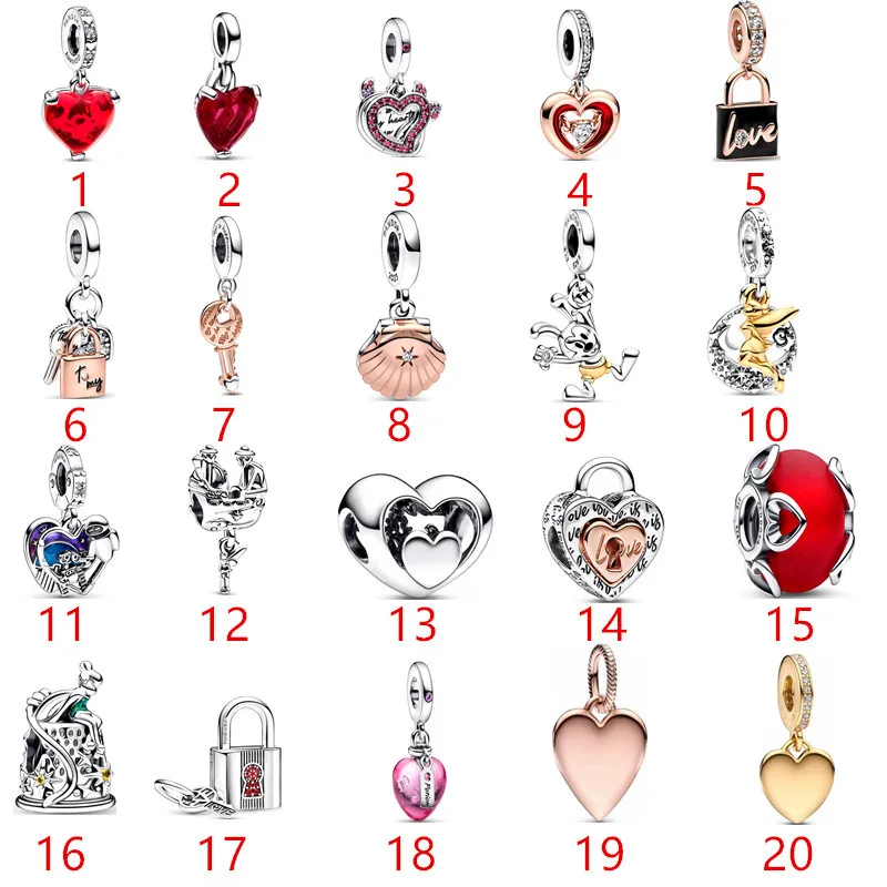

Beads cupronickel the new 2023 silver plated seashells string act the role of double color tempted love key pendant charm beads