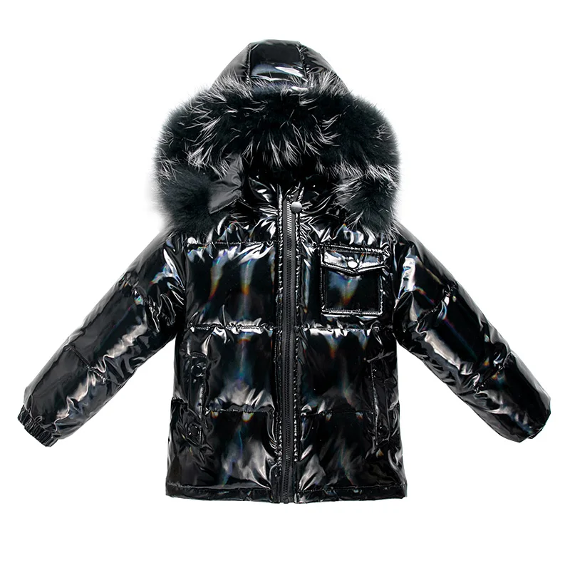 New winter children's warm down jacket Kids thick winter coat Waterproof eiderdown coat for girls Boys bright black snow suit enlarge