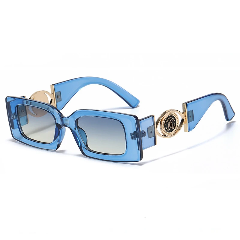 

Vintage Luxury Brand Women's Rectangle Sunglasses 2021 Fashion Square Punk Sun Glasses For Men Black Shades Retro Eyewear UV400