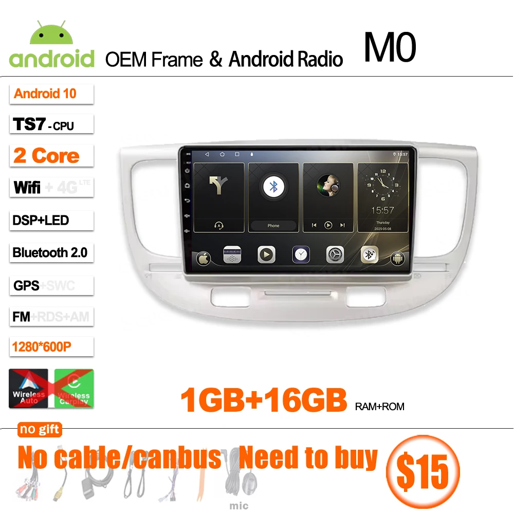 

Android 15 для автомобильного радио Kia RiO 2 RIO2 2005-2011 Мультимедийный видеоплеер 2 din Carplay Сенсорный экран Интеллектуальная система Wi-Fi 5G