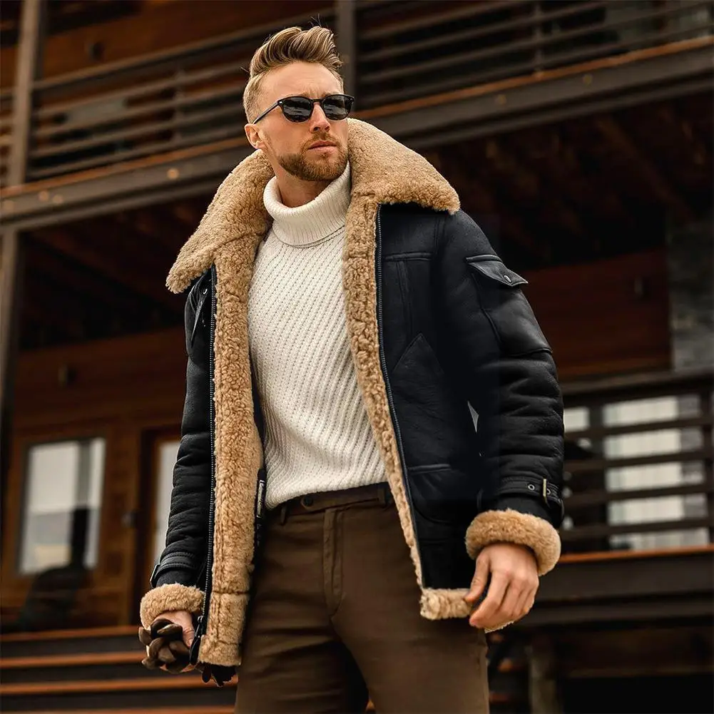 

Autumn And Winter New Fur Men's Coat Thickened Jacket Outerwear Men E9U9