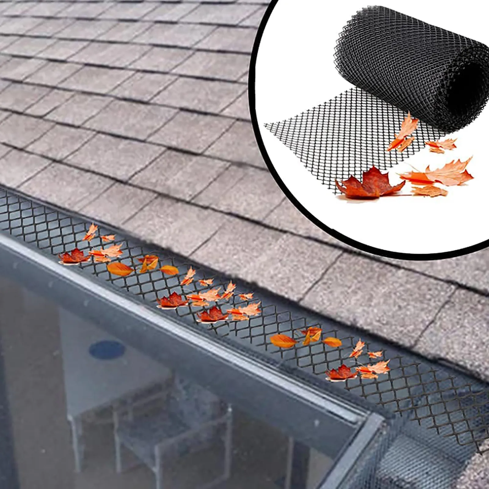 

Толстая сетка для желоба, противолистная крышка желоба, сетка для желоба, рулон 15 см X 6 м, 15 крепежных крючков, защита листьев фильтра желоба