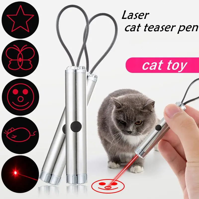 

1pcs cat accessories juguetes para gatos Multifunction Multi-pattern Projection Laser cat toys interactive mini Chasing Toy