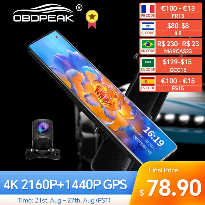 Gps Track Auto Registrar Night Vision 1440p Rear