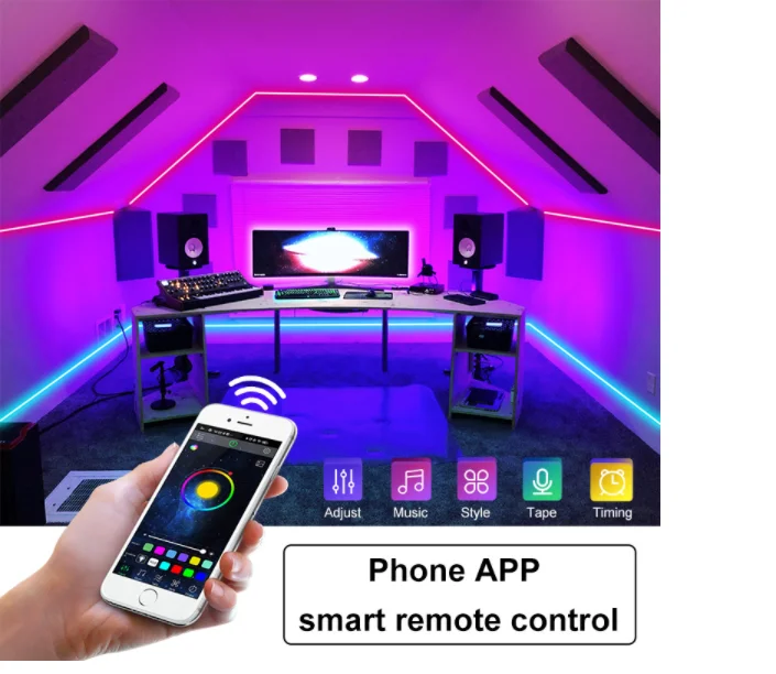Светодиодная водонепроницаемая лента RGB 5050 SMD с поддержкой Bluetooth 20 м 5 10 | Освещение