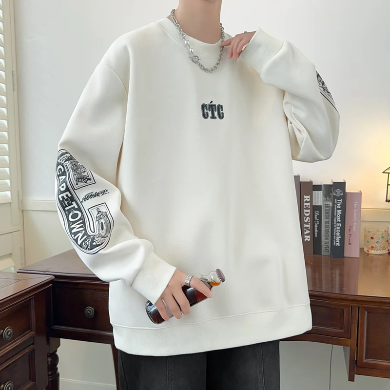 Модные повседневные мужские хлопковые толстовки в стиле Харадзюку на весну и