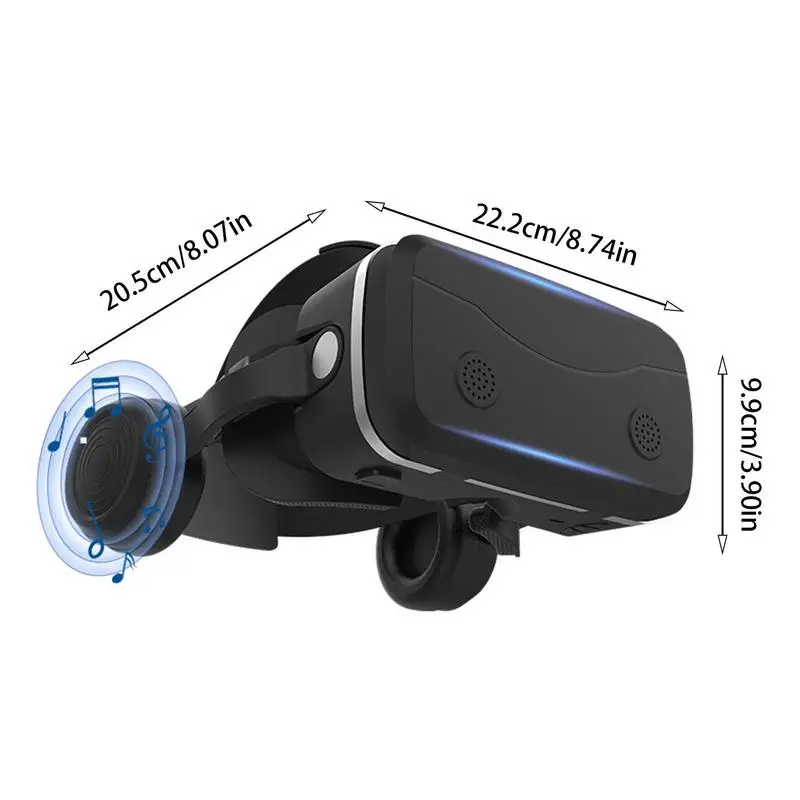 3D HD Виртуальная реальность наушники для фильмов и игр VR очки Goggles 2K Анти-голубые линзы Регулируемый зрачок и расстояние до объекта.