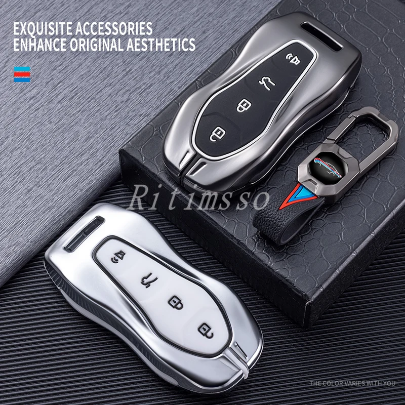 

Alloy Car Key Case Full Cover for Geely Boyue PRO Xingyue Smart Car Shell Keychain Keyring Accessories Protection Covers