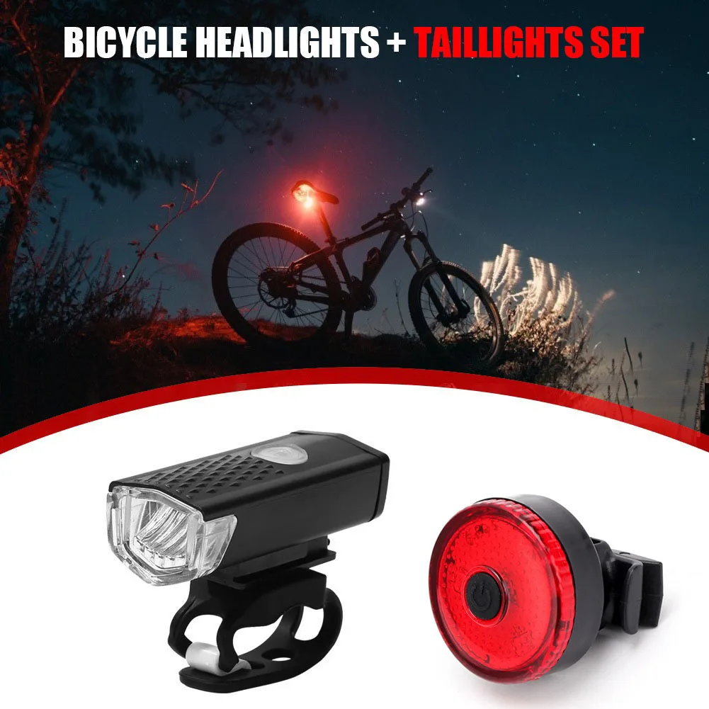 

Комплект светодиодных задних фар для велосипеда с зарядкой от USB, водонепроницаемые передние фонари для велоспорта, задняя лампа для верхов...