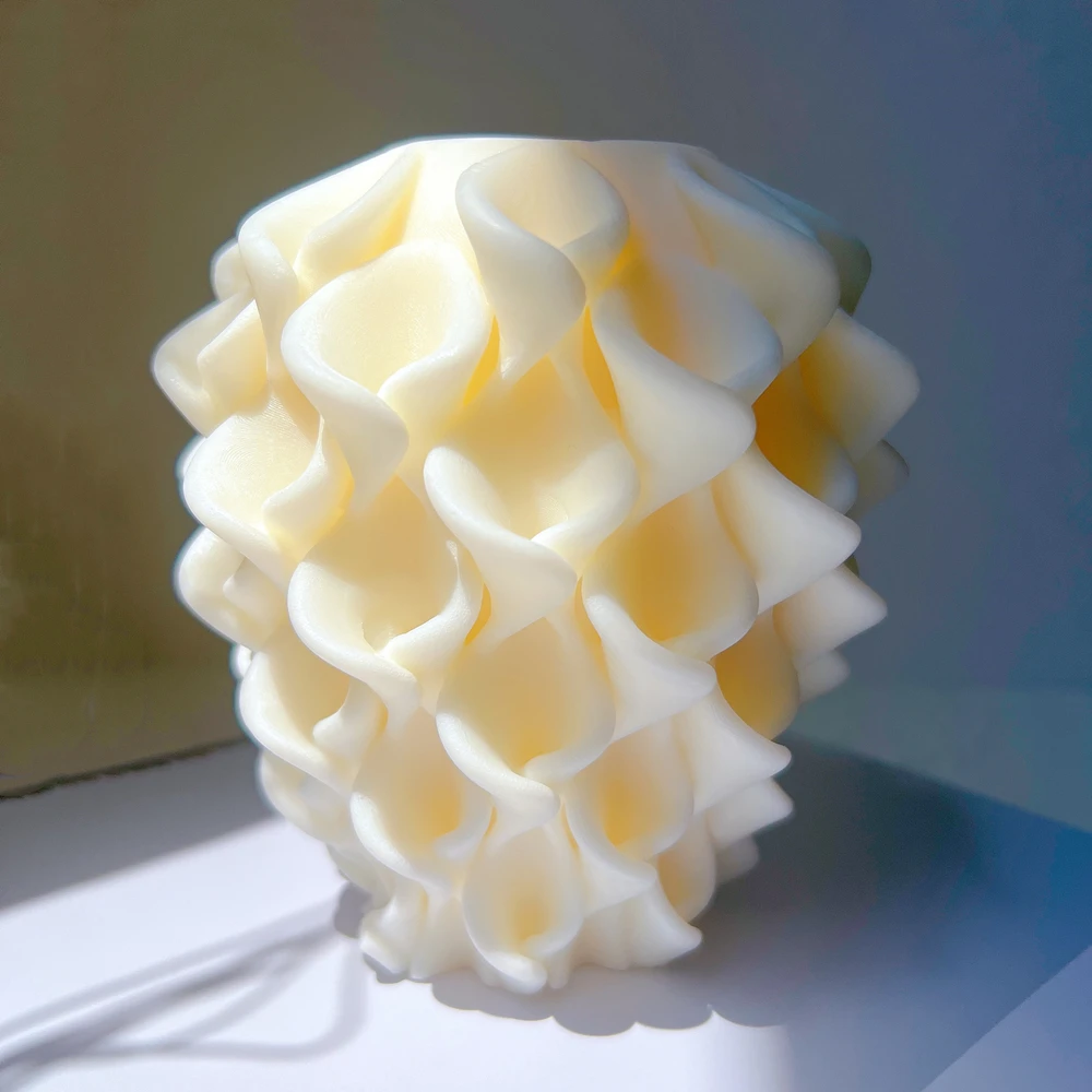 

Unique Shaped Swirl Sculpture Pillar Candle Silicone Mold Morning Glory Flower Design Candle Molds Twirl Minimalist Decor