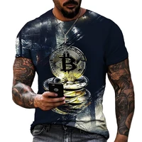 2022 new mens loose t shirt bitcoin 3d print round neck pullover fashion casual comfortable personality street art wear 6xl