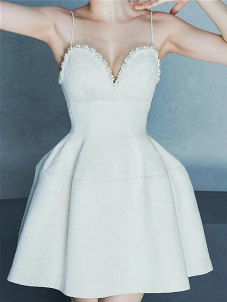 

Женский вечерний сарафан в стиле бохо, однотонное белое платье с вышивкой и открытой спиной, подиумное кружевное платье без рукавов, женски...