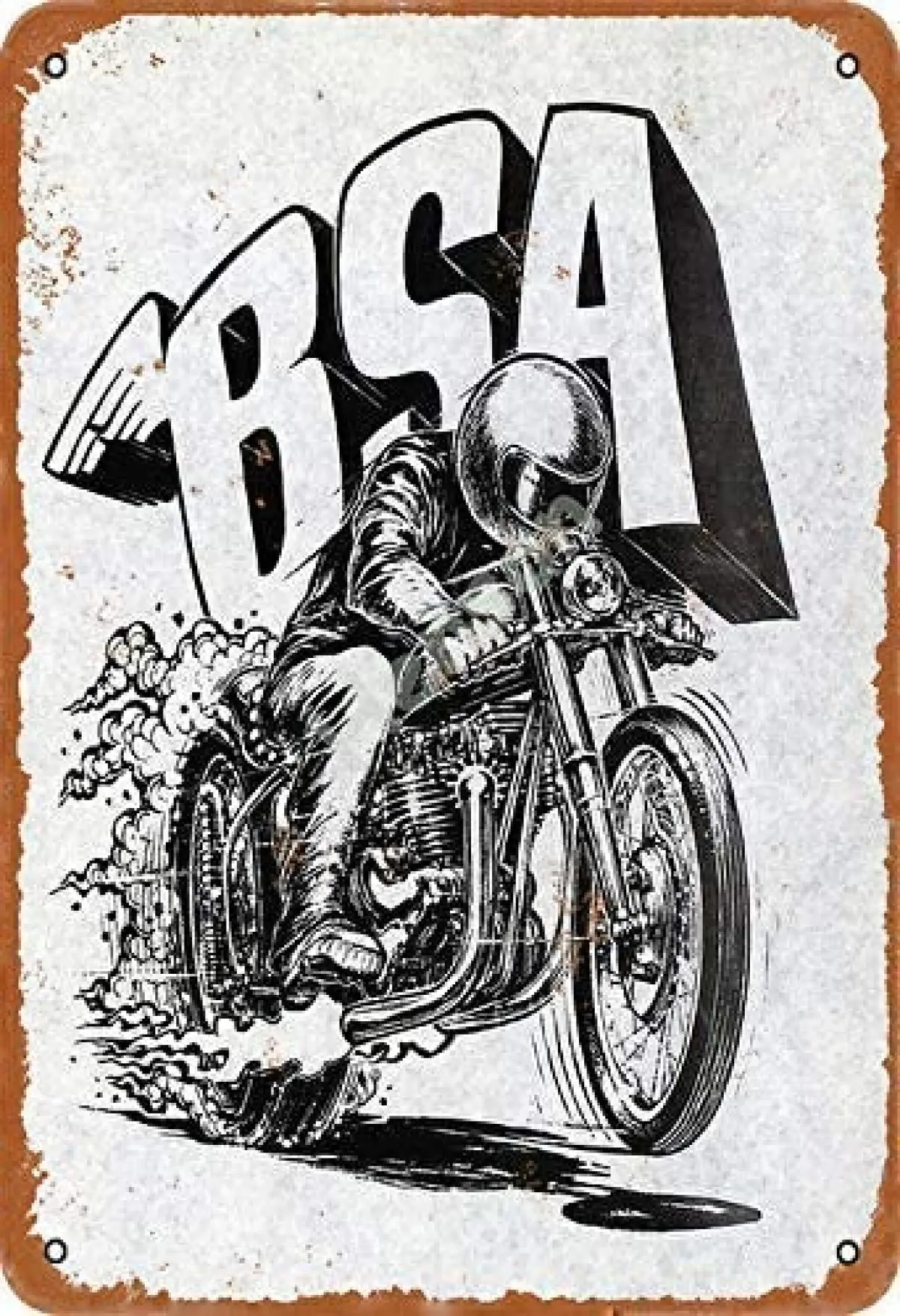 

BSA Motorcycle Vintage Tin Sign Art Iron Painting Rusty Poster Decoration Aluminum plaque