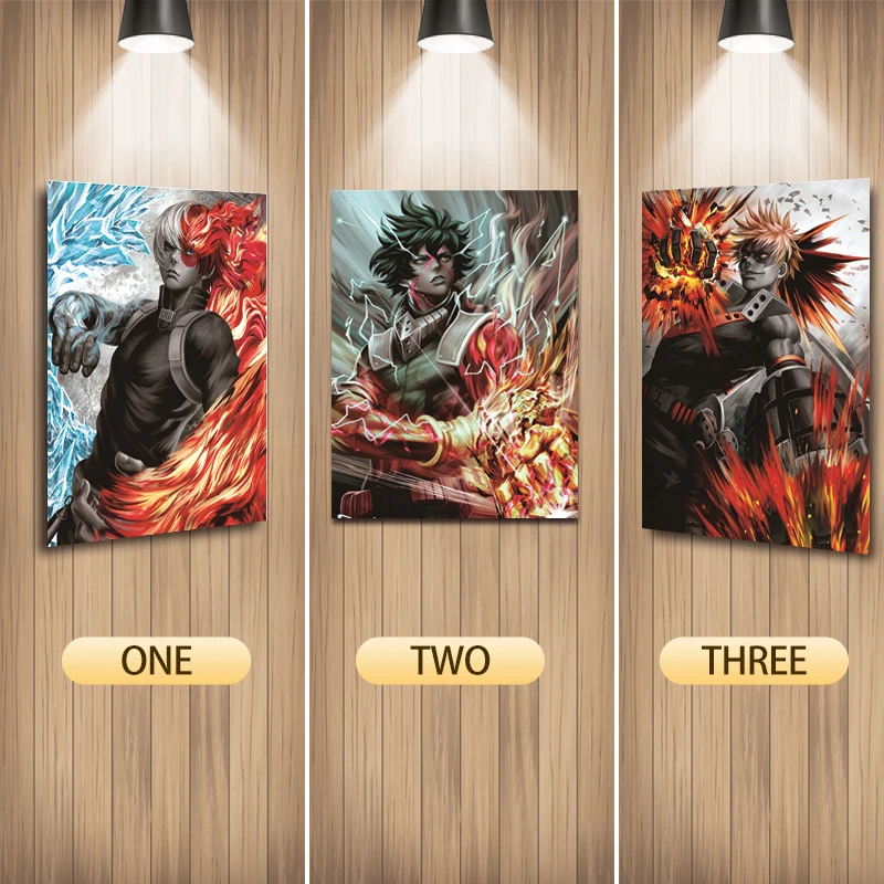 Anime My Hero Academia Poster 3D Lenticular Poster Wall Decor Triple Transition Lenticular Print Wall Poster Decoration Home