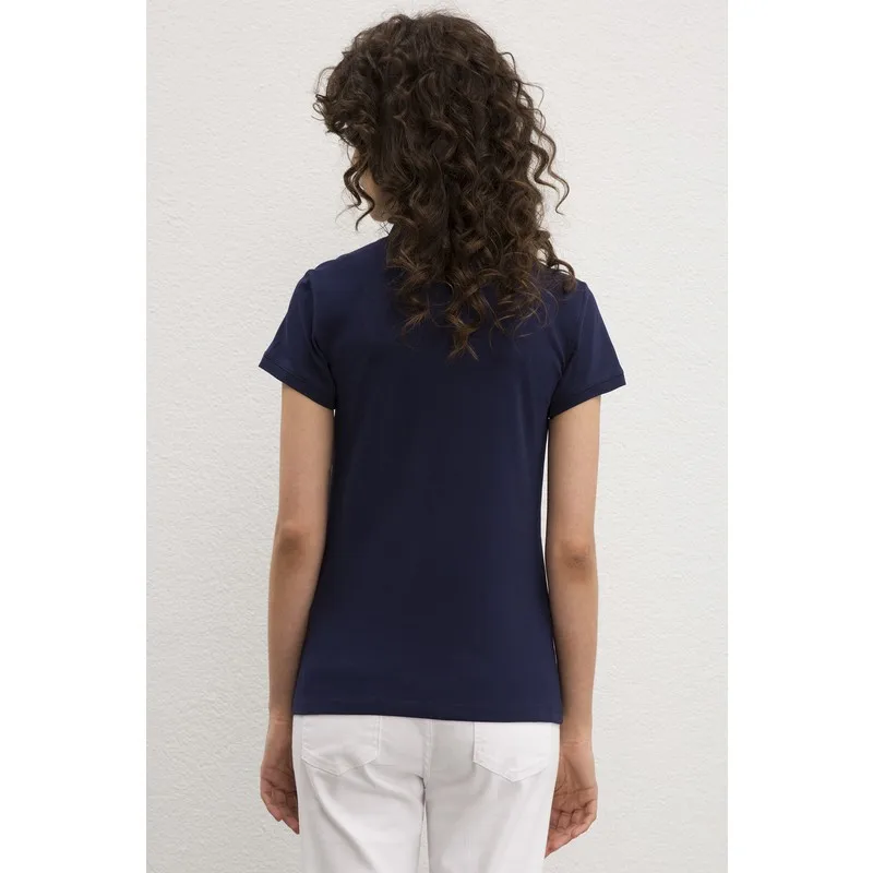 

Women's Navy Blue T-Shirt Basic 50217591-Vr033 T Shirt Y2K Top Nostalgic Summer Women T-Shirt Anime Bluz