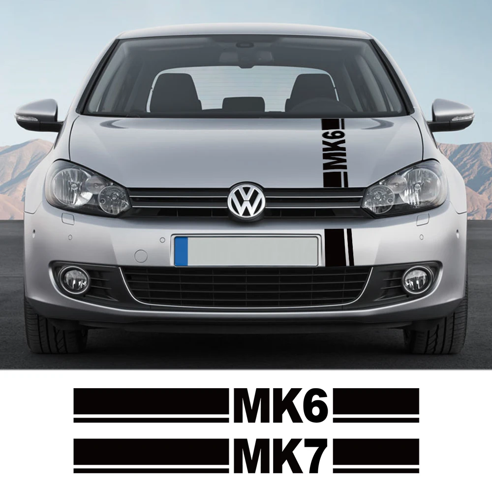 

Наклейки для Volkswagen VW Golf MK4, MK5, MK6, MK7, MK8, Автомобильная крышка двигателя, спортивные полосы, декоративная наклейка, автомобильные аксессуары