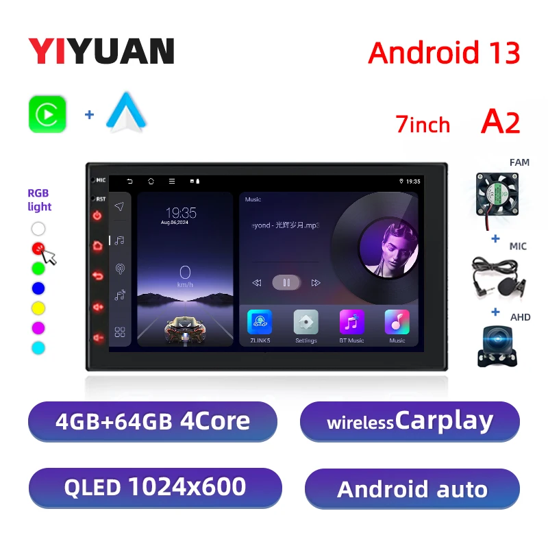 

2 Din Автомобильный радиоприемник Carplay Android Auto 7 9 10 дюймов 4G 64G Универсальный мультимедийный плеер DSP AM RDS AHD GPS WIFI Авто радио