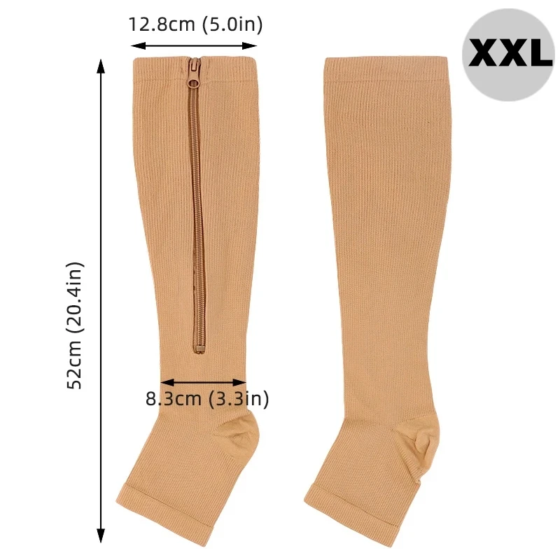 Zipper Compression Socks 20 Pairs Cycling Socks Running Women's Slim Sleeping Beauty Legs Varicose Vein Prevention Socks
