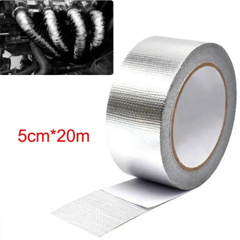 

20 м * 5 см рулон стекловолоконного теплового экрана выхлопная трубка мотоцикла Тепловая оберточная лента теплозащитная изоляция выхлопной трубы