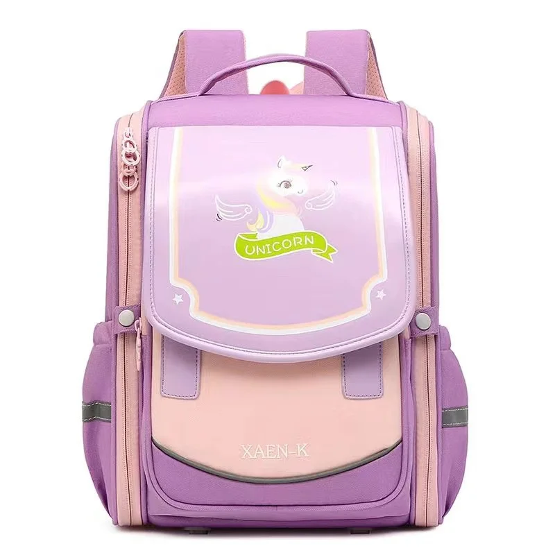 Cute British Style Children PU Unicorn Astronaut Cartoon Backpacks New Girls Boys Students Large Capacity Schoolbags for Travel