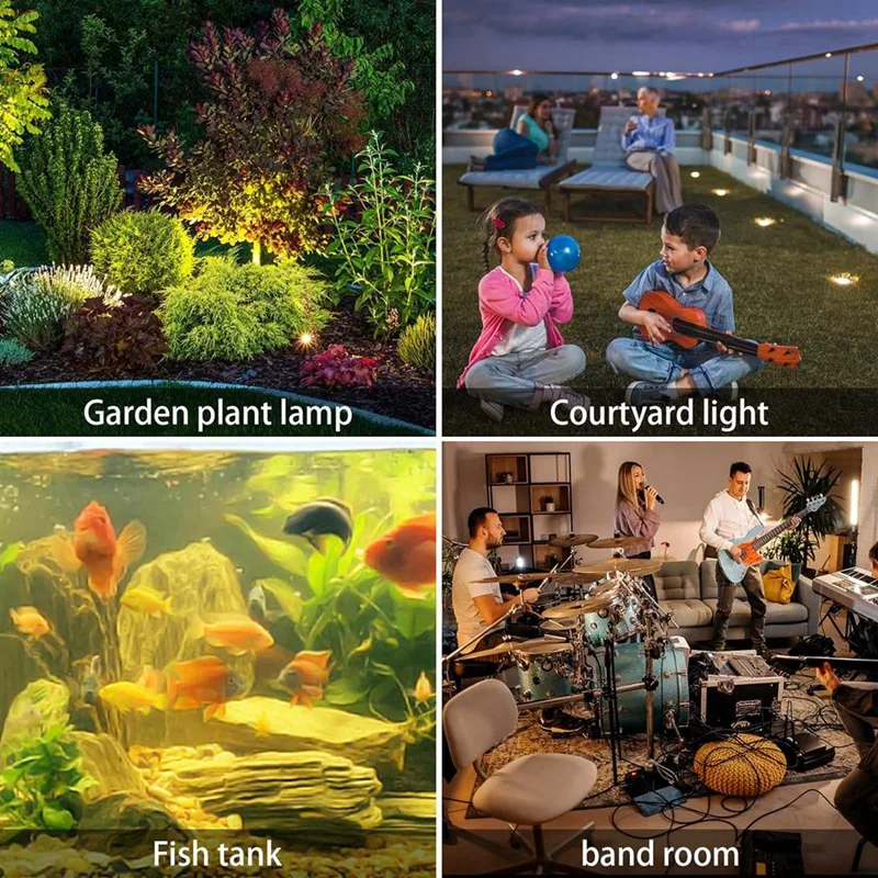 Solar Pond Spotlights LED Underwater Lights With Dual Head Waterproof Submarine Landscape Spotlight Lighting