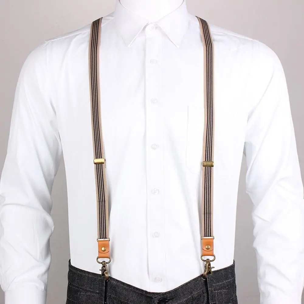 

Stripe For Men Strap Clip Y-Back Braces Straps Suspenders Clips Adjustable Braces Tie Suspenders Hanging Pants Clip