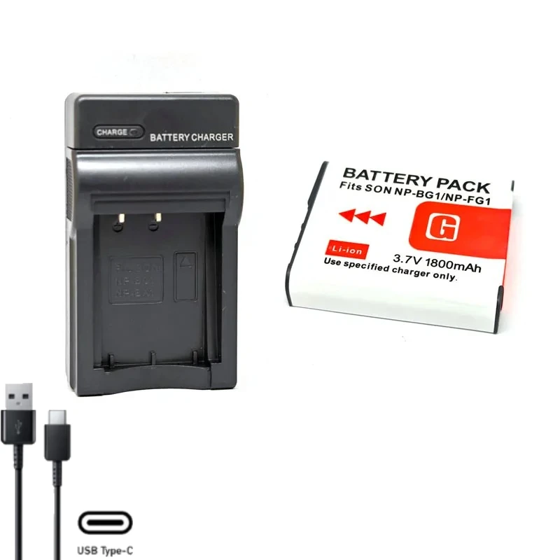 Фото Новый аккумулятор для камеры 1800 мАч 3,7 В NP-BG1/NP-FG1 + зарядное устройство для SONY DSC W300 W200 W270 W290 WX10 H70 W210 W170 H50 H10 H9 HX5C T100 №2