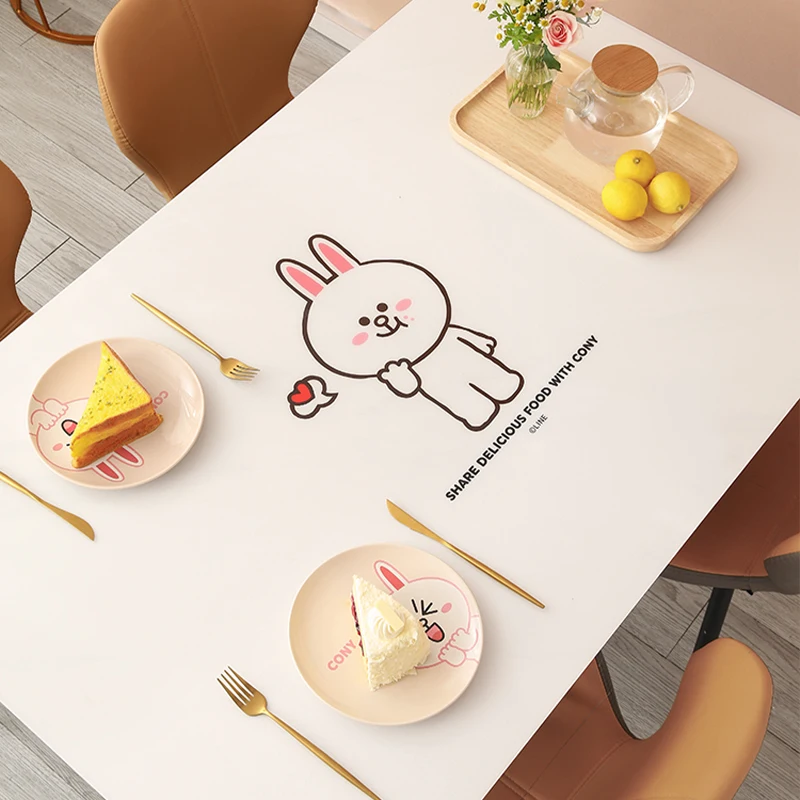 

Line Friends Kawaii 20Inch Pvc Thermal Insulation Table Mat Tea Table Tablecloth Waterproof and Oil Proof Household Tablecloth