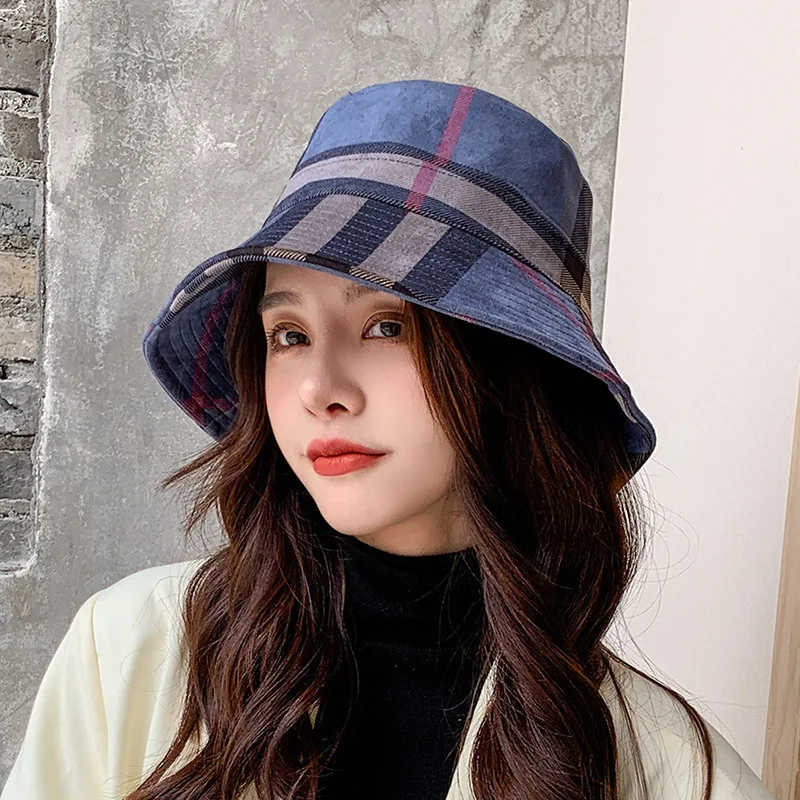 

2022New winter color baba female han edition faux suede basin, fisherman hat leisure folding warm hatcool down high quality Good