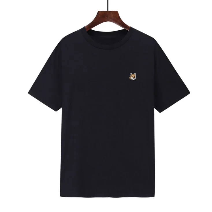 

2022 New Summer Fashion Brand Maison Fox Embroidery Man T Shirt Trend Men Pure Cotton Short Sleeve Casual Tops Tee