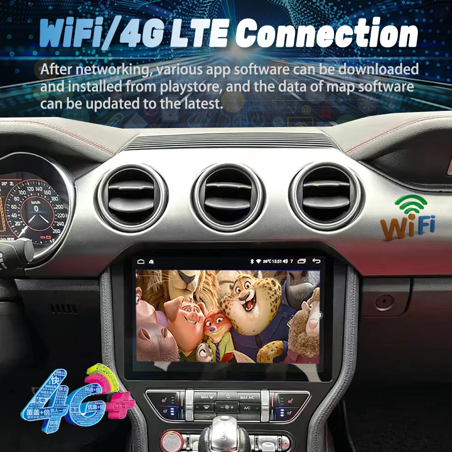 Автомобильный мультимедийный видеоплеер экран 11 5 дюйма Android 13 2K для Ford Mustang VI S550