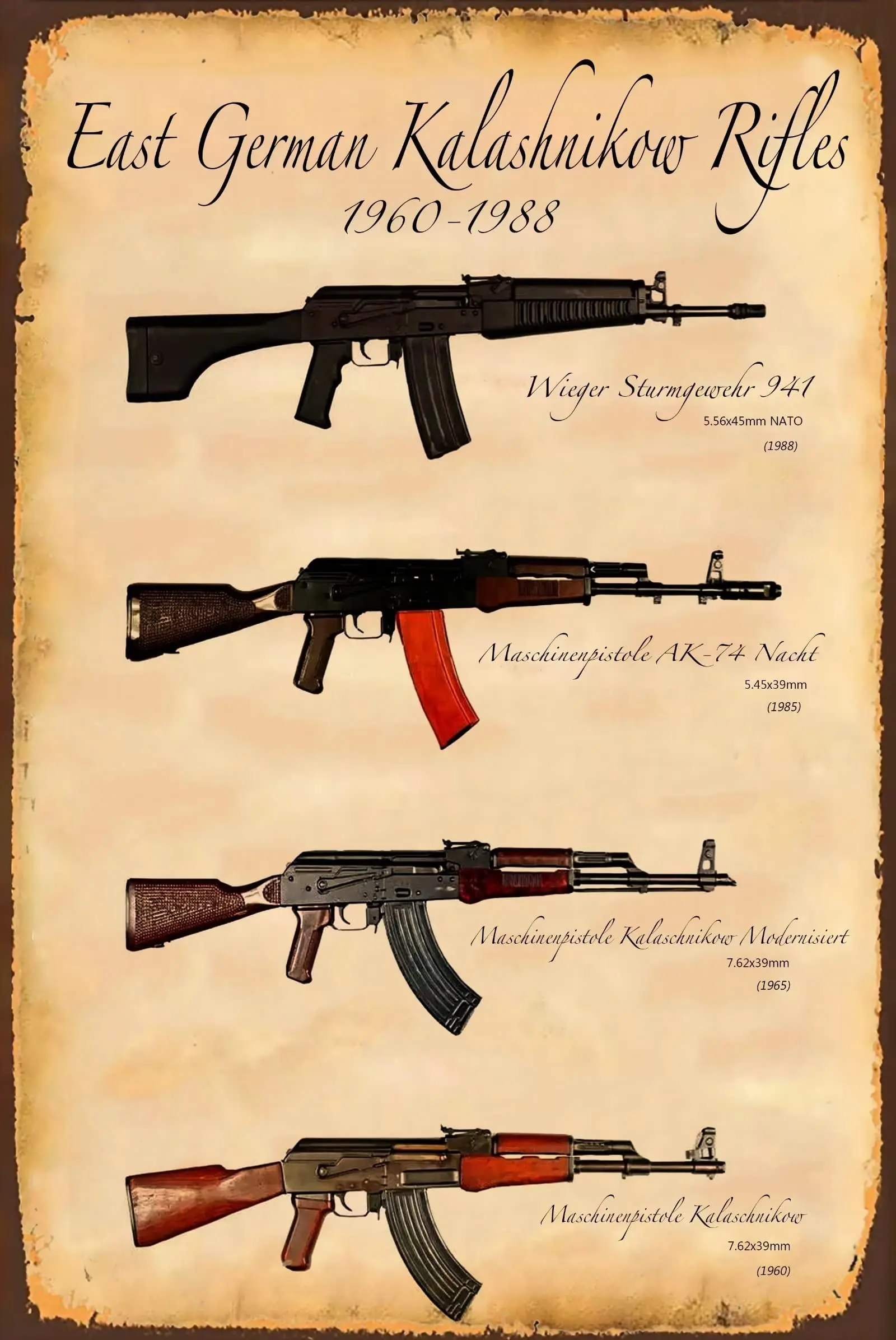 Знания о автоматической винтовке Ak металлический жестяной знак