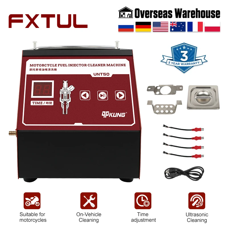 

FXTUL UNT50 Motorcycle Fuel Injector Tester Cleaner Heating Cleaning Machine Moto Ultrasonic Cleaner Tools